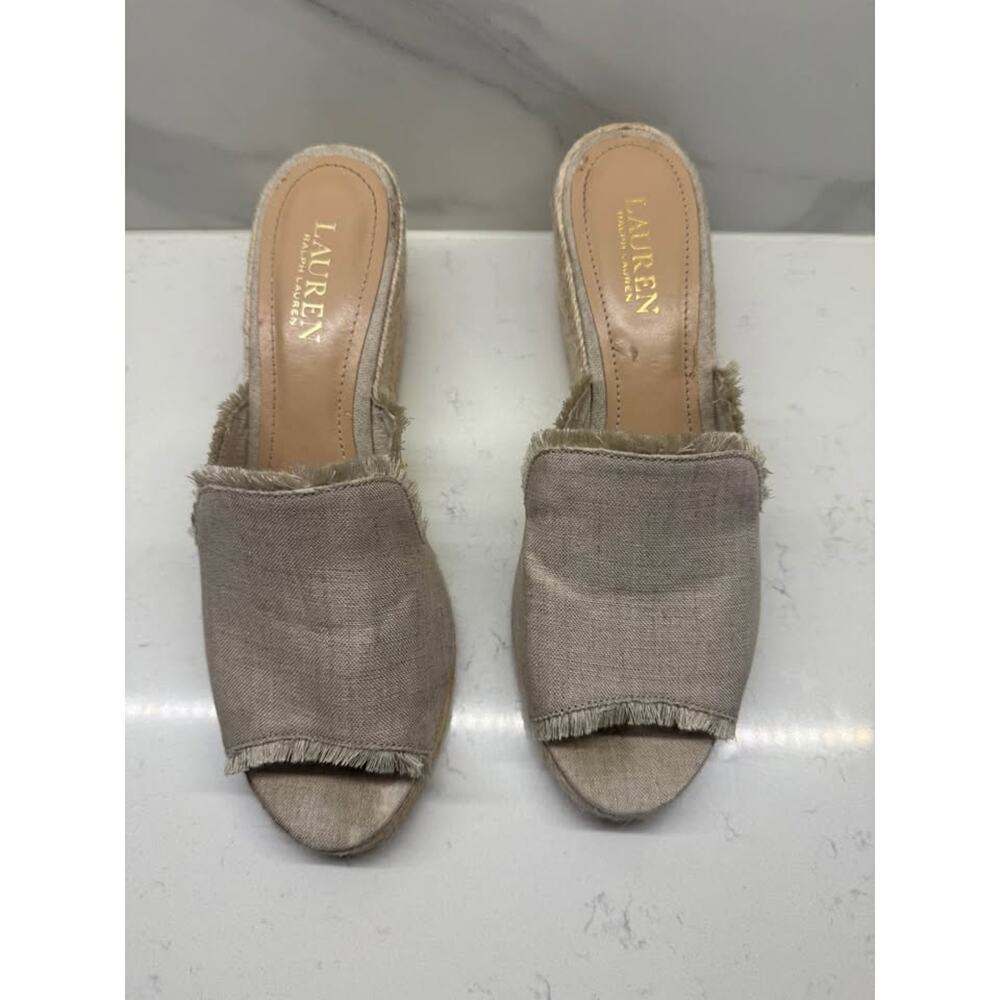 Lauren Ralph Lauren Women's Size 9.5 Carlynda Espadrille Wedge Sandals - Picture 4 of 8